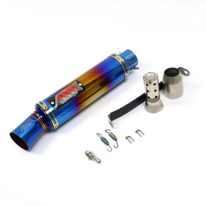 51mm universel moto <span class=keywords><strong>silencieux</strong></span> d'échappement longueur bleu couleur tuyau Scooter pour GY6 échappement CBR125 FZ400 <span class=keywords><strong>Z750</strong></span> R1 R3 R6 SC025 - Product Image 1