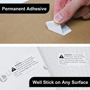 Choking Hazard Warning Labels 5.08cm x 2.54cm, 1000 <b>Stickers</b> Per <b>Roll</b> Safety Packaging Tags - Product Image 5