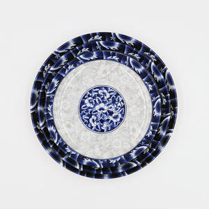 <span class=keywords><strong>Platos</strong></span> <span class=keywords><strong>de</strong></span> Servir <span class=keywords><strong>de</strong></span> <span class=keywords><strong>Melamina</strong></span> con Diseño Inspirado en la Porcelana Azul y Blanca China con Motivo Floral Ornamentado - Product Image 4