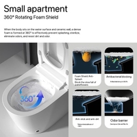 WC intelligent en céramique blanc au design moderne, à poser au sol, avec réservoir d'eau dissimulé, gain de place, siphon en S, populaire