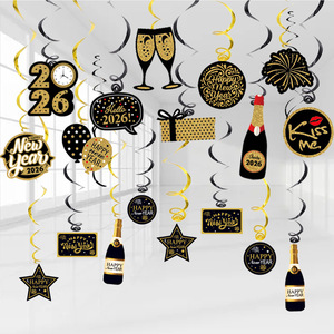 2026 fiesta de año nuevo remolinos colgantes Hello 2026 decoraciones temáticas de vacaciones Feliz Año Nuevo suministros para fiestas de graduación - Product Image 5