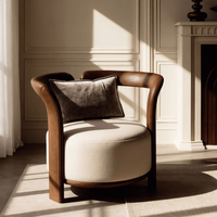 Fauteuil de détente moderne en teck et fil doré, éco-responsable, pour la maison, le bureau, le salon, la salle à manger, l'hôtel, la chambre à coucher