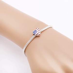 100% del encanto de la plata esterlina 925 de Jamaica de Bandera de País encanto personalizado cuentas de plata bandera de la joyería de Diy - Product Image 6