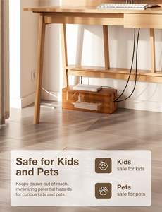 Boîte de rangement de câble de cache-bande de puissance boîte de gestion de câble en bois boîte de rangement de câble en bois <span class=keywords><strong>pour</strong></span> la gestion de cordon de dissimulation électrique - Product Image 5