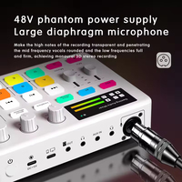 Mixer Audio PC Profesional G1 Kit Mikrofon Kondensor Pengubah Suara Kontrol RGB Boom Arm Pop Filter untuk Studio
