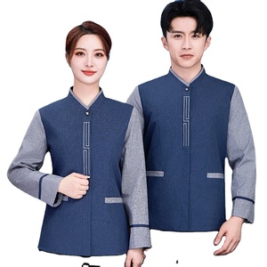 Abito da lavoro in poliestere/cotone per pulizia uniforme da Hotel Unisex a maniche lunghe - Product Image 1