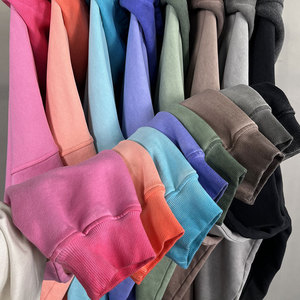 เสื้อฮู้ดไหล่ตกเรียบผ้าฝ้าย100% กรดซักได้ทุกเพศ - Product Image 1