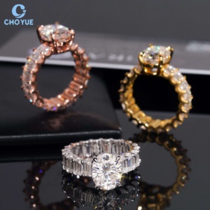 Luxury Oval Moissanite <b>Ring</b> <b>Iced</b> Out Solid Sterling Silver 925 Hip Hop Jewelry Moissanite Diamond Emeral Eternity Wedding <b>Ring</b> - Product Image 4