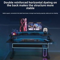 Solid Wood Desktop Computer Desk: Home Adjustable Simple Study Table, Bedroom Office Smart Gaming Desk