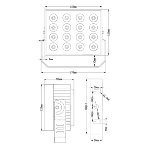 Luz de relleno LED brillante de 30W, accesorios de vigilancia de cámara de captura de imagen de 30W para detección de matrículas - Product Image 2
