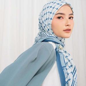 CCY 2024 été mousseline de soie imprimé Palestine tête écharpe Keffiyeh islamique femmes Shemagh arabe carré Hijab 115cm - Product Image 2
