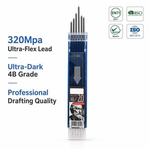 Recharge de crayon mécanique OEM 2,0 mm 4B 120 mm noir pour dessin artistique, croquis, dessin technique, ISO BSCI REACH, papeterie de bureau - Product Image 1