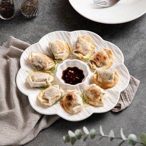 Plato para Dumplings Japoneses con Salsita, Textura de Piedra, Melamina Irrompible, Forma de Flor, Bandeja para Sushi para Restaurante y Uso Doméstico - Product Image 3