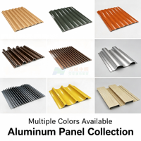 Panneau mural en aluminium côtelé, revêtement PVDF, pour design de magasin de détail et couloir d'hôtel
