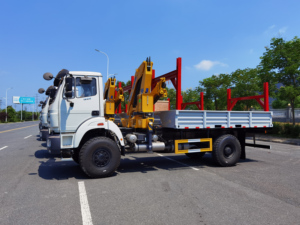 รถบรรทุกขนส่งบุคลากรขับเคลื่อนสี่ล้อแบบ 4x4 AWD พวงมาลัยขวา ยี่ห้อ Beiben พร้อมเครนไฮดรอลิก 6.3 ตัน สำหรับงานโลจิสติกส์ - Product Image 2