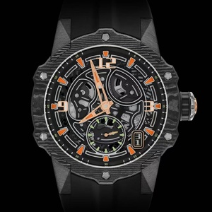 Nouvelle montre mécanique de sport pour homme, boîtier en fibre de carbone premium, mouvement squelette, aiguilles lumineuses, bracelet en caoutchouc, étanche - Product Image 1