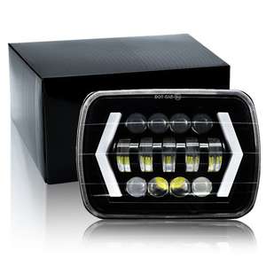 Faro LED per Auto da 7 Pollici H4 Abbagliante con Occhio d'<span class=keywords><strong>Angelo</strong></span> a Freccia, Luce Diurna DRL, Indicatore di Direzione Bianco Giallo, Luce Fendinebbia Fuoristrada 12V Universale - Product Image 5