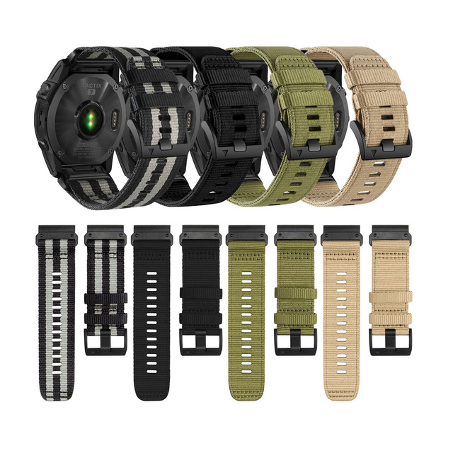 Tschick Canvas Nylon Strap for Garmin Fenix 7 6X 6 Pro 5X 5 3HR Sport Watchband for Garmin Band 22mm 26mm Bracelet Accessories