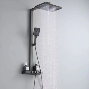 Ensemble <span class=keywords><strong>de</strong></span> robinetterie <span class=keywords><strong>de</strong></span> <span class=keywords><strong>douche</strong></span> murale thermostatique multifonctionnel avec jet, cascade, noyau <span class=keywords><strong>de</strong></span> valve en céramique, pour usage hôtelier, incluant <span class=keywords><strong>barre</strong></span> coulissante - Product Image 1