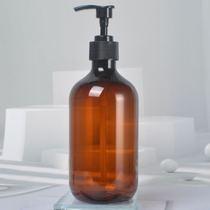 NH H 250ml 300ml 500ml Flacon de savon liquide rechargeable ambré Pompe noire Distributeur de pompe rechargeable Bouteille de <span class=keywords><strong>shampoing</strong></span> en plastique - Product Image 1