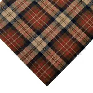 Fine cotton/polyester autumn/winter yan dyed tweed flannel brush soft cloth yarn-dyed garment fabric plaid shirt fabric