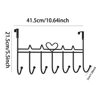 Gancho de pared sin perforaciones con forma de corazón para colgar ropa detrás de la puerta, organizador de dormitorio, gancho para colgar sobre la puerta