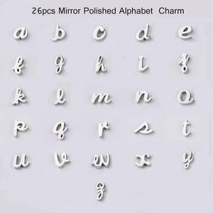 Chihang Breloque Initiale Alphabet en Acier Inoxydable <span class=keywords><strong>Plaqué</strong></span> <span class=keywords><strong>Or</strong></span> <span class=keywords><strong>18K</strong></span>, en Acier Titane, pour Bijoux DIY, 26 Lettres Minuscules - Product Image 3