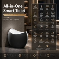 WC intelligent personnalisable avec bidet intégré, coloris au choix, à poser au sol, en céramique, avec télécommande, pour maison, hôtel, appartement