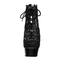 Chaussures de danse en dentelle noire et à talons fins de 6 pouces, nouvelle collection de mocassins de marche à la mode, à rayures avec plateforme et bout pointu, printemps et