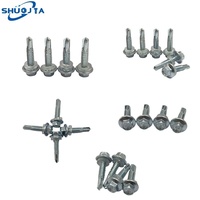 Vis autoperceuses et autotaraudeuses GB15856.4 haute résistance, résistantes à la corrosion, à tête hexagonale, en acier zingué pour métal et bois