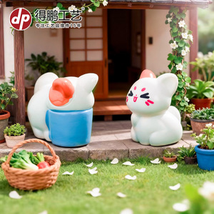 Figurines miniatures de chatons en résine, ornements d'animaux de dessin animé mignons pour décorations de bureau et de jardin - Product Image 2