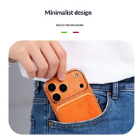 Nouveau Portefeuille magnétique en cuir pour téléphone avec miroir pour iPhone Samsung Google Pixel OEM ODM Logo personnalisé Emballage