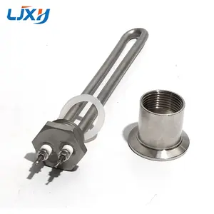 LJXH DN25 Industrial Hot Water Resistance with Adapter 1inch BSP/NPT Thread Low Voltage DC 12V/24V/48V 304SS Heating Pipe