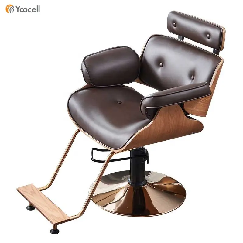 Modern Wood Hrydraulic Pump Gold Styling Chairs For Salon Beauty