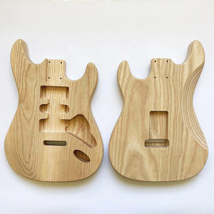 Cuerpo de guitarra DIY al por mayor, sin acabar, en blanco, de fresno SSS, en venta - Product Image 1