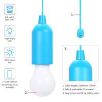 Lampe suspendue créative, ampoule LED portable à cordon, lampe de camping décorative pour jardin extérieur, lanterne LED colorée, veilleuse LED