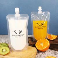 Pochette de boisson transparente avec bec verseur sacs d'emballage de boisson avec capuchon en plastique Doypack emballage pochette de bec alimentaire pour bébé