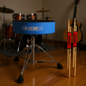 5 Core <b>Drum</b> Throne Padded Height Adjustable Seat Universal Music Chair For Adults Kids Anti Vibration - Product Image 2