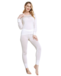 Sprint Sports Winter 100% <b>Silk</b> Breathable <b>Thermal</b> <b>Underwear</b> Women Slim Fit Base Layer O-neck Solid Knitted Vest Self-Heating No - Product Image 1
