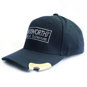 custom truck cap with metal bottle opener and custom logo and beer bottle Promotional hat