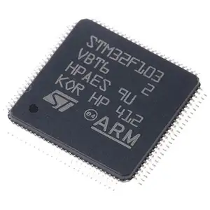 STM32F103VBT6 72 MHz CPU LQFP 100 14X14X1.4 Mm แขน Cortex-M3 MCU ที่มี128กิโลไบต์ของหน่วยความจำแฟลช