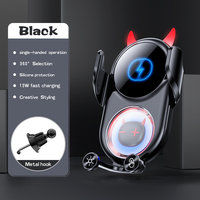 Little Devil Cartoon Design Carga rápida Ajuste de ángulo de 360 grados Soportes para teléfonos móviles para automóviles Cargadores inalámbricos para automóviles para IPhone