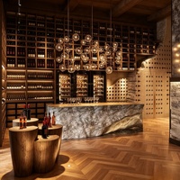 Meuble de présentation pour restaurant et club, présentoir à vin rouge, design commercial, comptoir de bar, décoration, rénovation de magasin