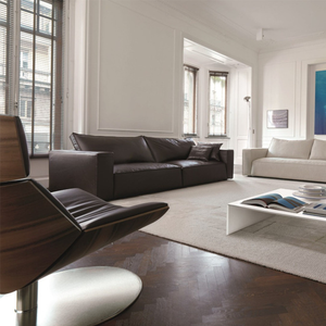 Da hiện đại phòng chờ ghế cho phòng khách phòng ngủ thấp tay vịn thoải mái khung gỗ giải trí sofa đơn - Product Image 3