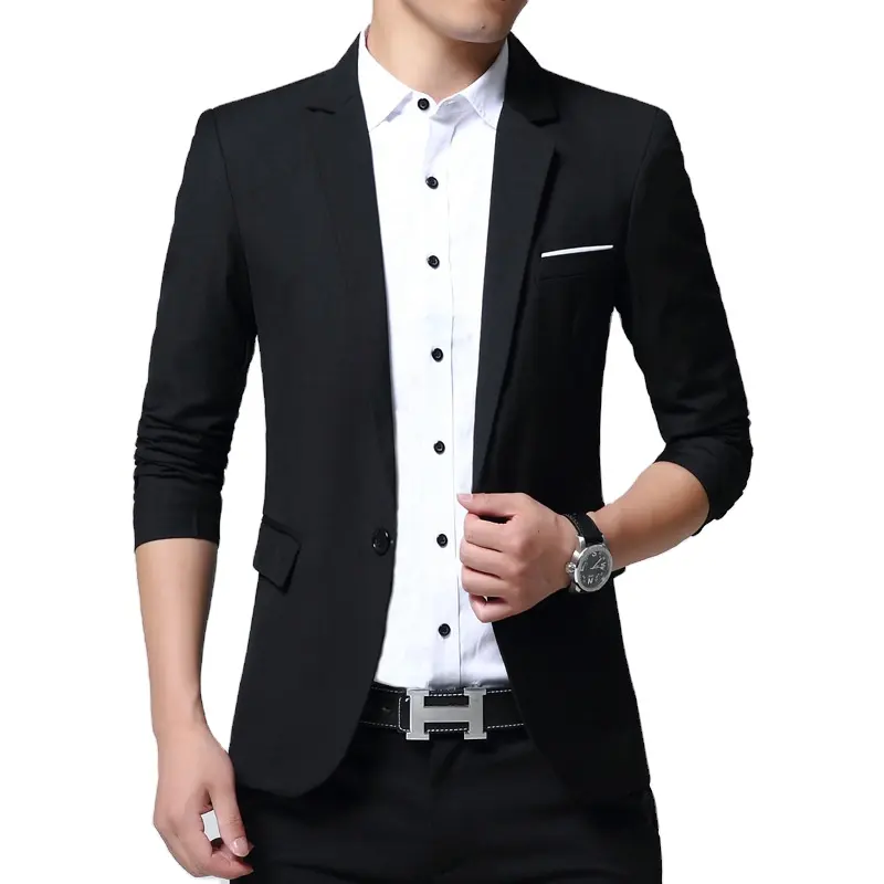 Alephan spring summer suits men's casual slim suit jacket men's single west men slim fit suits