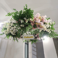 KCFC-001 nouveau Design décoration de mariage fleur artificielle décoration fleurs suspendus fleur de plafond pour la décoration de scène de mariage
