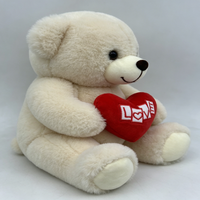 Ours en peluche mignon avec cœur rouge LOVE, ours en peluche doux et moelleux pour un anniversaire