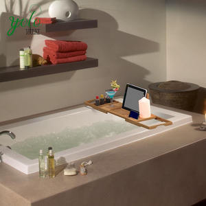 Раскладной и регулируемый бамбуковый поднос для ванны и ванной с зеркальным держателем для книги - Product Image 5