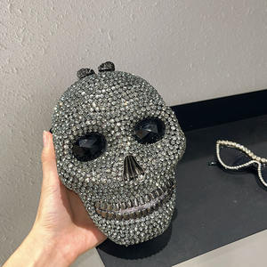 Luxo Crânio Halloween Gift Purse Diamantes <span class=keywords><strong>Clutch</strong></span> Bags Mulheres Strass Evening Bag Sacos De Casamento Cristal Cadeia Dia Embreagens - Product Image 3