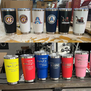 OEM/ODM Custom 20oz Stainless Steel Thermal Mug Double Wall Insulated Vacuum Tumbler Magnetic <b>Slide</b> Lid Handle BPA Free LED - Product Image 6